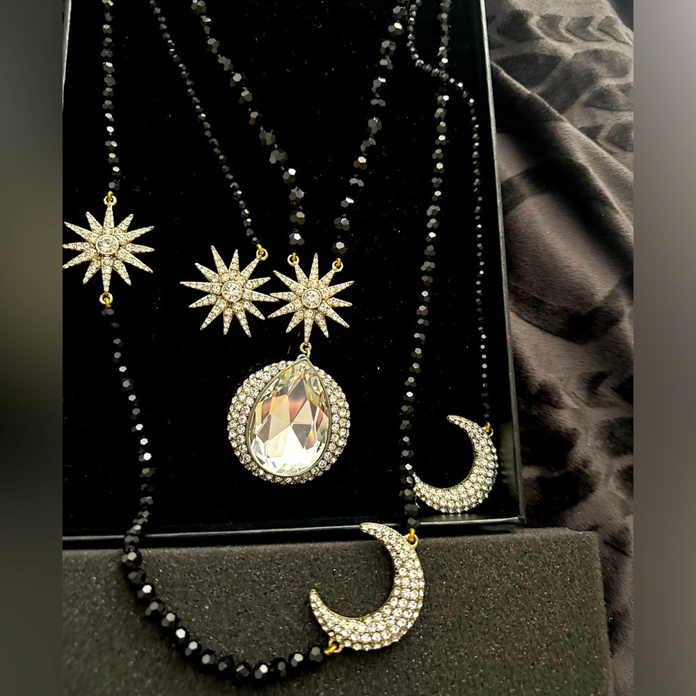 Heidi Daus Twilightt Trilogy black 3 necklace set